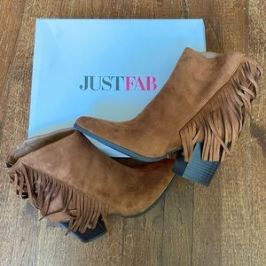 NWT Just Fab Mercenne Fringe Bootie